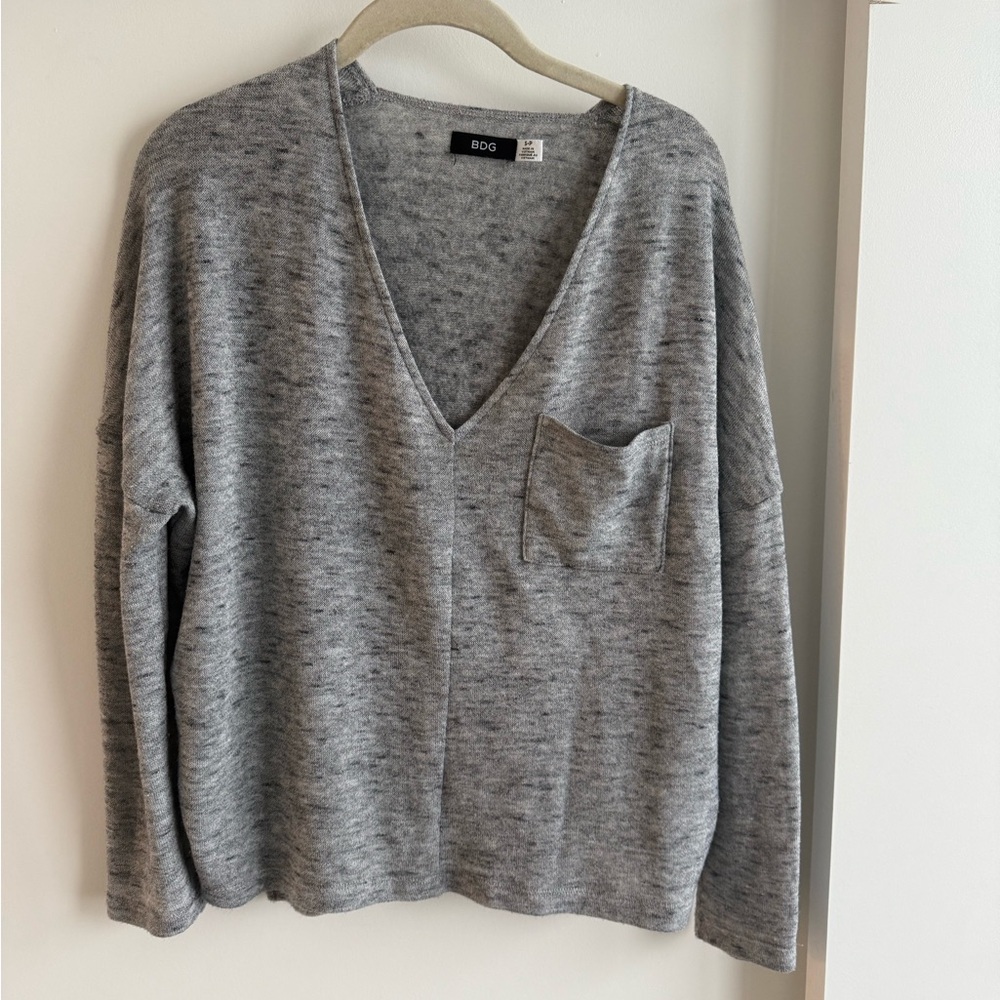BDG Gray V-Neck Sweater